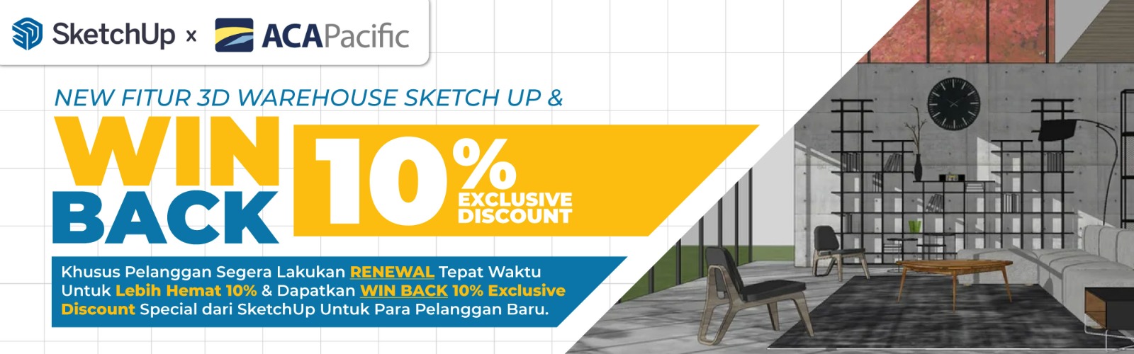 NEW FITUR 3D WAREHOUSE SKETCHUP AND GET WIN BACK 10% EXCLUSIVE DISCOUNT FROM SKETCHUP